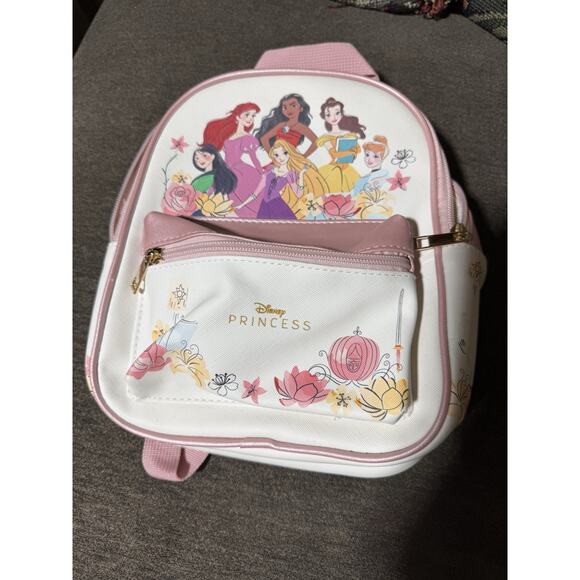 Disney Bioworld Floral Princesses Backpack Pink Multicolor NWOT - Picture 1 of 14